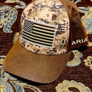 Ariat camo/ flag hat